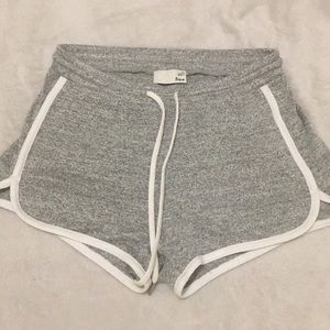 grey dolphin shorts from Aritzia (Wilfred free)